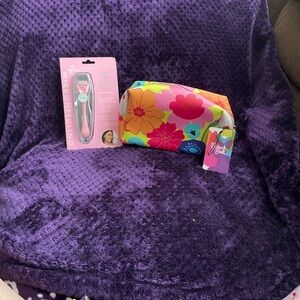 French Bull Floral Beauty Bag & Derma Face Roller NWT